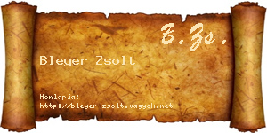 Bleyer Zsolt névjegykártya